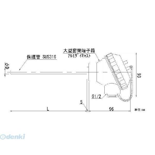 【個数：1個】日本電測 ［TN3-22-50］ 端子箱形熱電対 TN32250