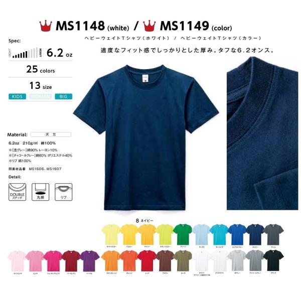 半袖Ｔシャツ3枚セット　選べるカラー　メンズ　レディース　BMMS1149　生地厚目　6.2オンス　...