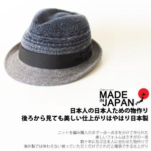 中折れ帽 メンズ 帽子 中折れハット ウール ...の詳細画像1