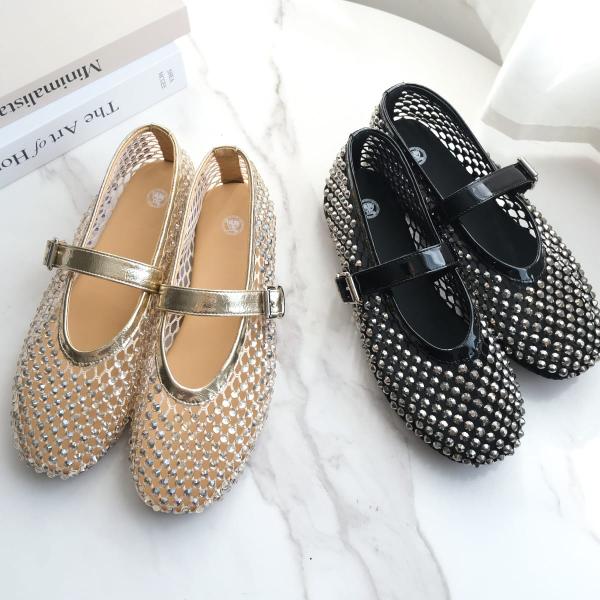 パンプス レディース ストラップ ローヒール 歩きやすい おしゃれ ぺたんこ きれいめ メリージェー...