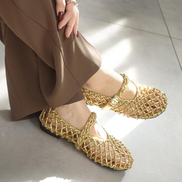 メッシュ フラットシューズ レディース 夏春春夏 脱げない 歩きやすい