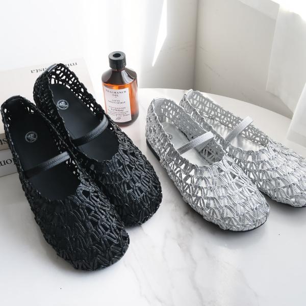 サンダル ミュール レディース ぺたんこ ストラップ 可愛い おしゃれ 編み込み ヒールなし 歩きや...