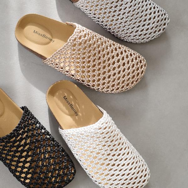 メッシュ ミュール サンダル レディース クッション 疲れない