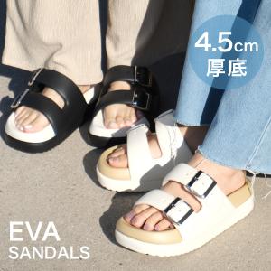 サンダル レディース ダブルベルト EVAサンダル 軽量 リカバリー