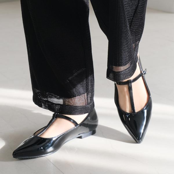 パンプス レディース ストラップ ローヒール 歩きやすい 痛くない ぺたんこ 通勤 履きやすい オフ...