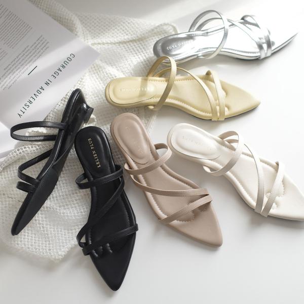 サンダル ミュール ストラップ レディース 歩きやすい オフィス おしゃれ 柔らかい きれいめ 低め...