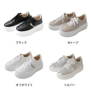 スニーカー 本革 厚底 レディース 日本製 牛...の詳細画像1