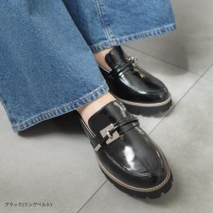 ローファー レディース 痛くない 厚底 歩きや...の詳細画像5