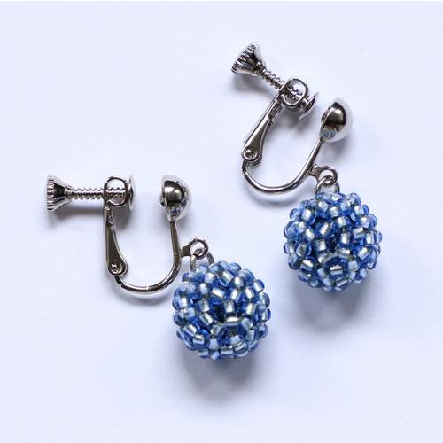 EARTH beads clip-on earrings　ビーズイヤリング