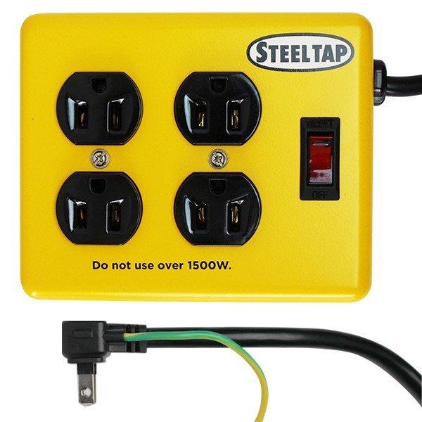 Fargo　ファーゴ　STEELTAP　イエロー　アメリカンレトロな鉄製タップ　AC4個口 雷サージ...