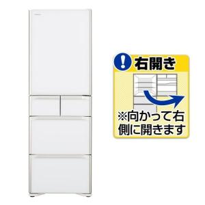 日立 【右開き】401L 5ドアノンフロン冷蔵庫 クリスタル...
