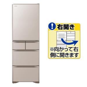 日立 【右開き】501L 5ドアノンフロン冷蔵庫 クリスタル...