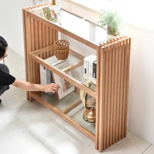 アンティーク　飾り棚　階段棚　アシンメトリー　木製　三段棚　ティスプレイ アシンメトリーデザイン 三段 収納 ディスプレイラック | 70PARK