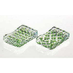 瀧澤硝子工芸 江戸切子伝統工芸士 瀧澤利夫作 箸置き 桜の華びら2個