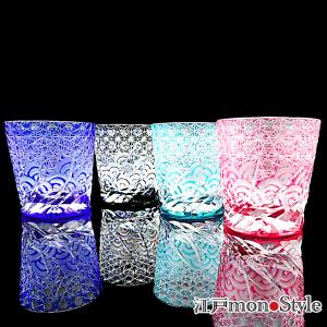 TR005EG瀧澤硝子工芸 江戸切子伝統工芸士 瀧澤利夫作 江戸切子 ロック