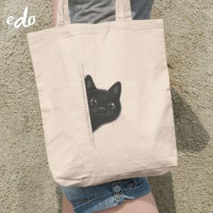 トートバッグ a4 帆布 軽量 「好奇心いっぱいの猫たち」 サブバッグ