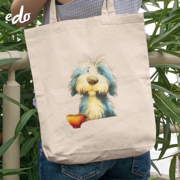 トートバッグ a4 帆布 軽量 「朝のオールドイングリッシュシープドッグ」 サブバッグ