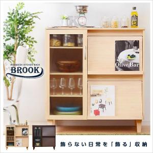 隠して飾る！木製キッチン収納【-Brook-ブルック】（レンジ台・食器棚）｜edosho