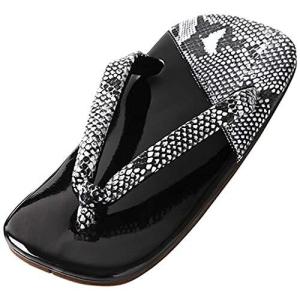 [江戸てん] 雪駄 日本製 蛇柄 二枚芯 アメ底（ハス、総柄）