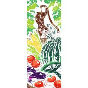 [江戸てん]手ぬぐい 注染 梨園染 綿100％ 日本製 夏野菜四季の手ぬぐい