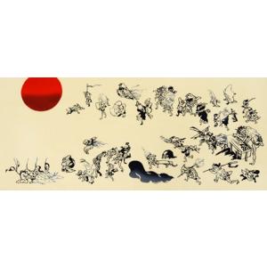 【ポスト便可！】[江戸てん]手ぬぐい 注染 梨園染 綿100％ 日本製　百鬼夜行