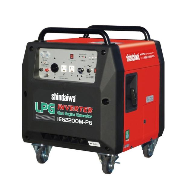 新ダイワ IEG2201M-PG インバ−タ−ガスエンジン発電機 定格出力2.2kVA プロパンガス...