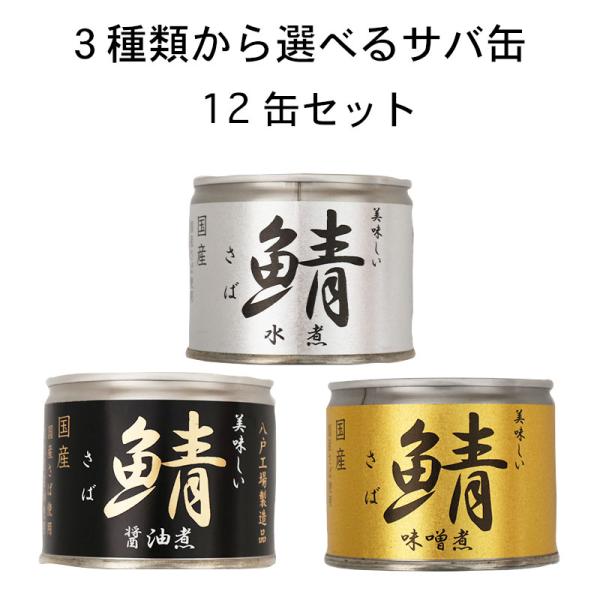 さば缶 送料無料 国産鯖使用 12缶セット 人気3種類 水煮 醤油煮 味噌煮から選べます 沖縄シママ...