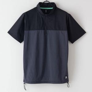 アポリト Tシャツ メンズ ハーフジップドロスト TEE 205227044 チャコールグレー(BK/CH) APORITO SPORTS WEAR｜ee-powers