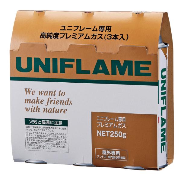 ユニフレーム UNIFLAME プレミアムガス(3本) 650042 燃料(ガス) 防災 防災グッズ