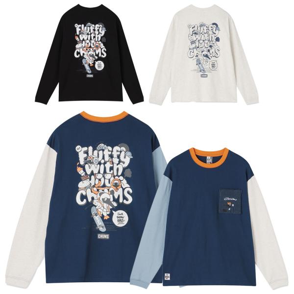 チャムス CHUMS フラッフィーポケットブラッシュドロングスリーブTシャツ CH01-2880 T...