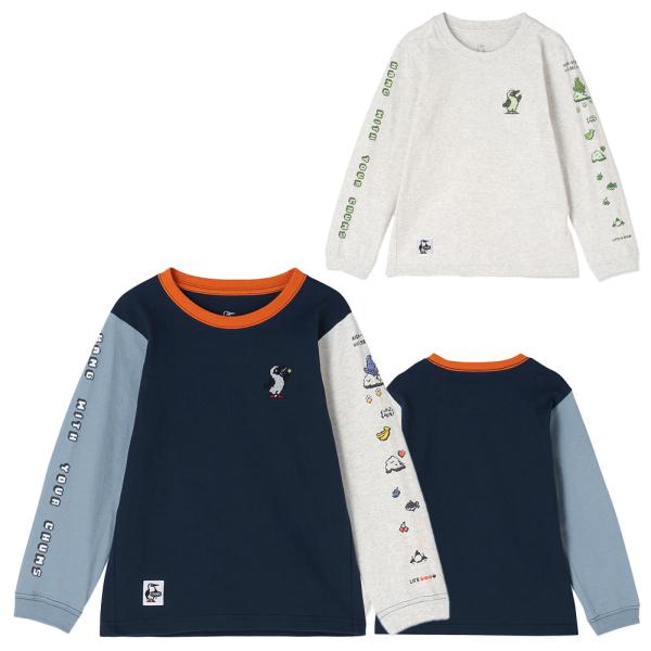 チャムス CHUMS キッズチャムスゲームセンターブラッシュドロングスリーブTシャツ CH21-14...