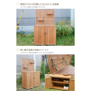 パネル付収納庫 物置 収納庫 木製 幅80cm...の詳細画像1
