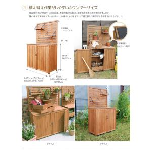 パネル付収納庫 物置 収納庫 木製 幅80cm...の詳細画像2