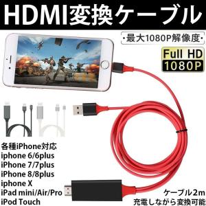 HDMI ケーブル iPhone 変換アダプタ HDMI分配器 アイフォン ipad Lightning スマホ高解像度Lightning TV 画面 ライトニング ケーブル ゲーム 分配器 2m 送料無料