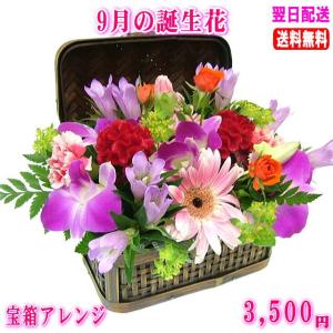 花 ギフト 誕生日 9月の誕生花 宝箱アレンジ...の詳細画像1