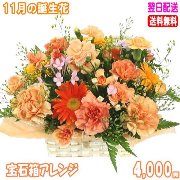 花 ギフト 誕生日 11月の誕生花 宝石箱アレンジ4,000円 送料無料 翌日配達  花言葉付き ブ...