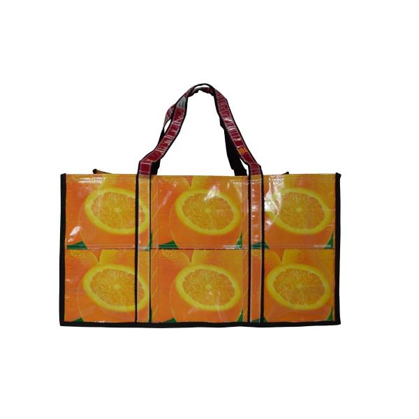 ジュースバッグ オレンジ ワイド ショートエコバッグ マイバッグ おしゃれ 折り畳み おりたたみ コ...