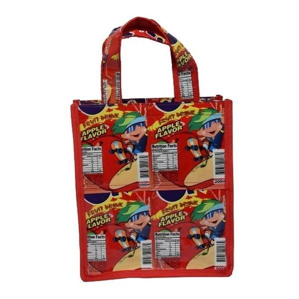 Kilus ジュースバッグ トートバッグ APPLE FLAVOR レッドエコバッグ マイバッグ お...