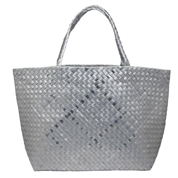Kilus ジュースバッグ トートバッグ シルバー Lエコバッグ マイバッグ おしゃれ 折り畳み お...