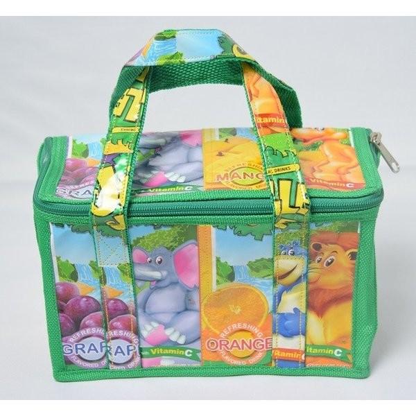 アップサイクル ジュースバッグ かわいい動物模様 ボックスタイプエコバッグ マイバッグ おしゃれ 折...