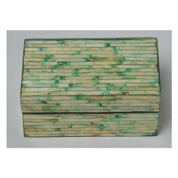 カピスシェル　貝細工　ジュエリーボックス　グリーン