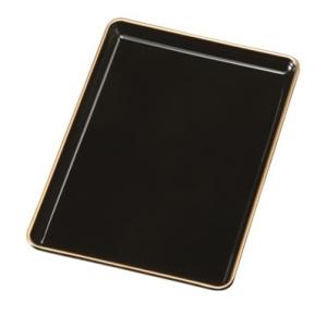 切手盆 木製 10.0寸 金縁付 うるし塗 紀州漆器 日本製