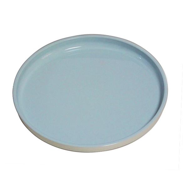 24cm ペット樹脂 ノンスリップ 丸トレーブルー すべり止め 食洗機対応 電子レンジ対応