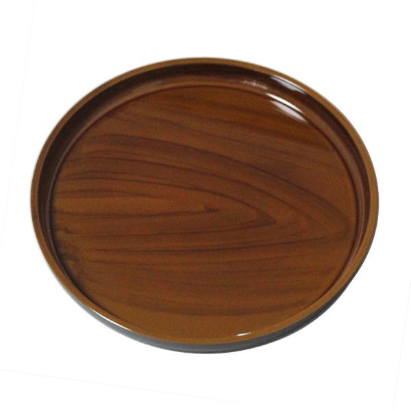 24cm ペット樹脂 ノンスリップ 丸トレー 杢目 ライトブラウン すべり止め 食洗機対応 電子レン...