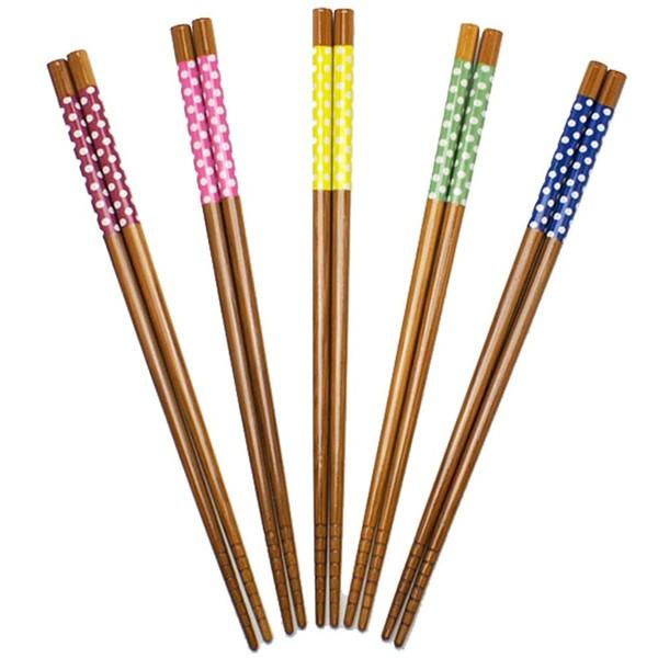 郵送で送料無料 箸 若狭箸 食洗機対応 水玉 5膳