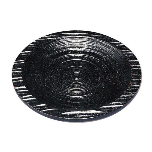 木製 6.0銘々皿 乱筋 古代塗（うるし塗）（盛皿）001-408