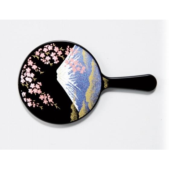 蒔絵 手鏡 OPP 富士に桜