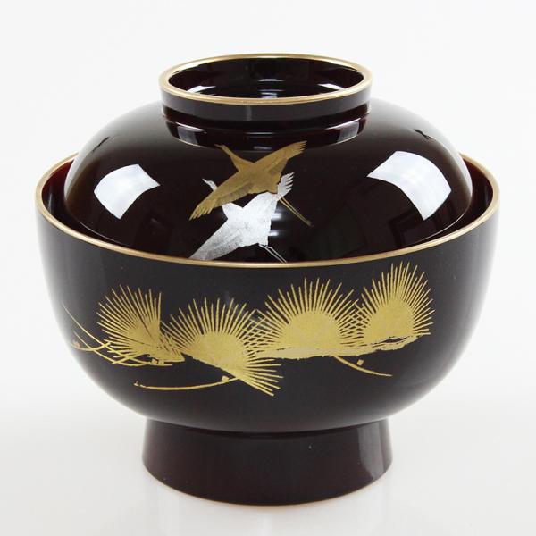 大名雑煮椀 飛翔 溜渕金 日本製 001-4266