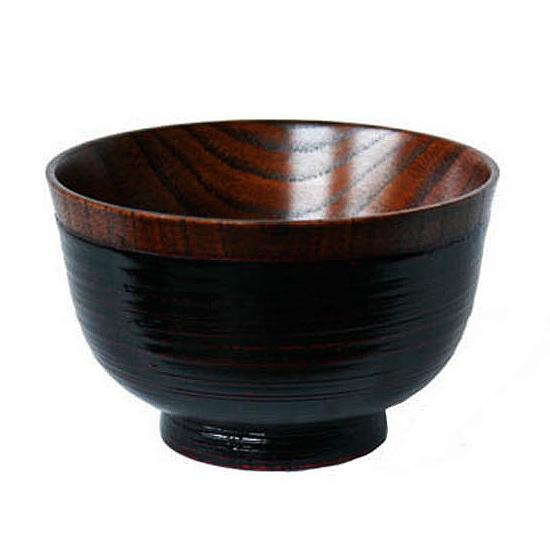 汁椀 木製 カスミ 黒 うるし塗 001-544