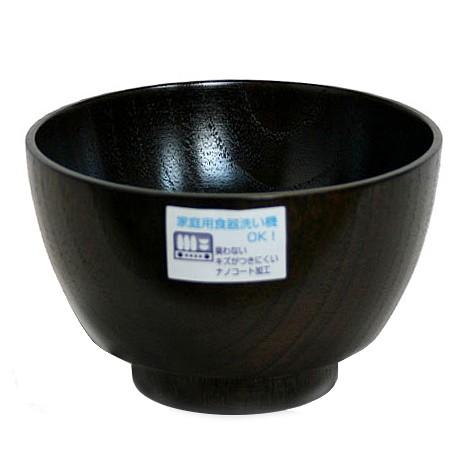 汁椀 木製 食洗機対応 小町 黒スリ ナノコート 001-862